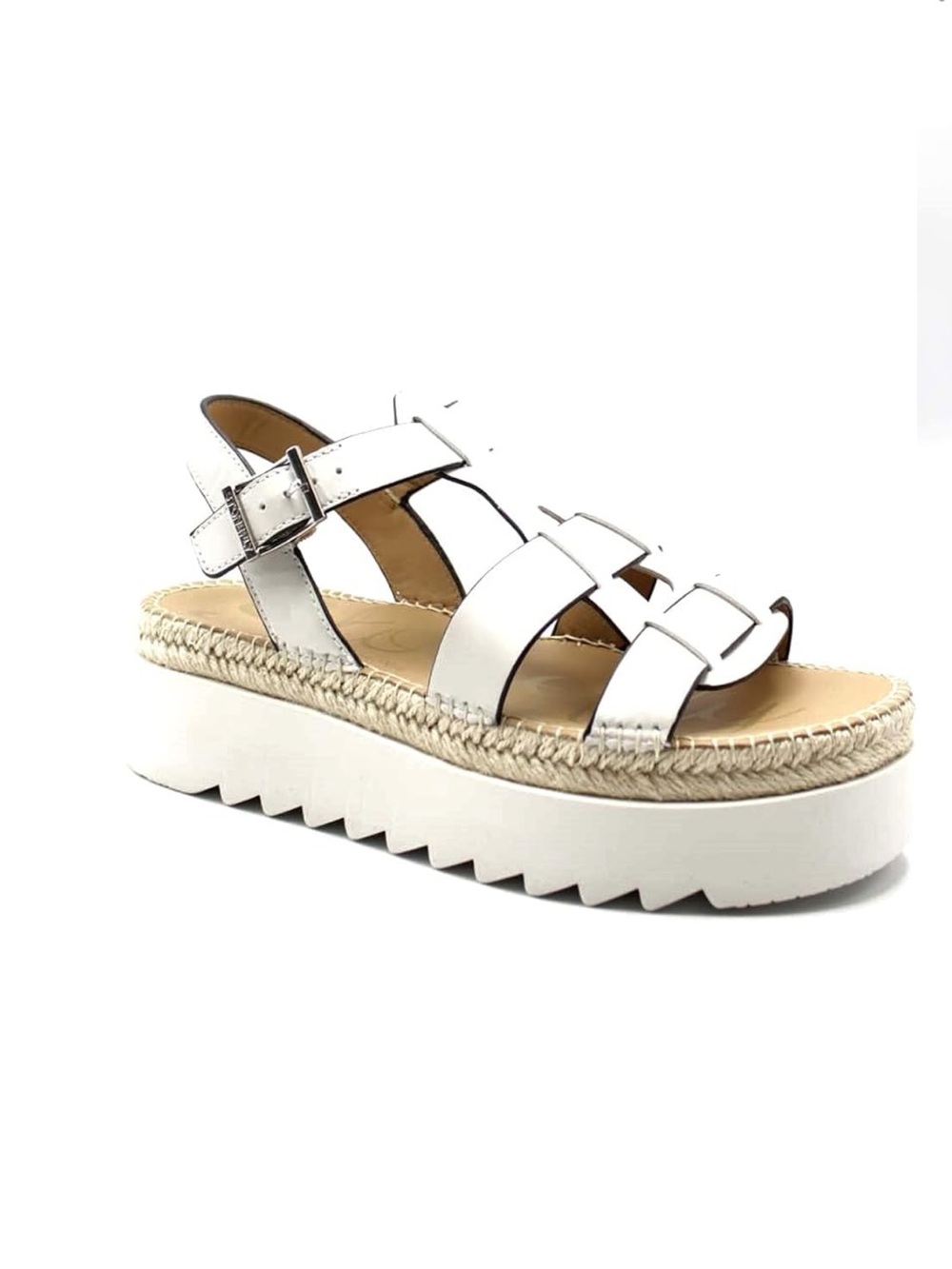 Stonefly second skin White Platform Espadrille Sandal with Buckle Strap EU 37